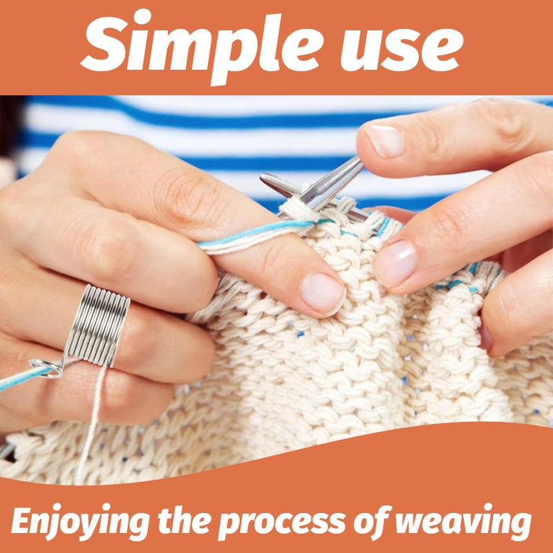 VinBee 6 Pack Knitting Crochet Loop Ring for Fingers 2 Size Crochet Ring Guide Finger Holder Knitting Thimble for Crochet Knitting Crafts Accessories Tool - Image 4